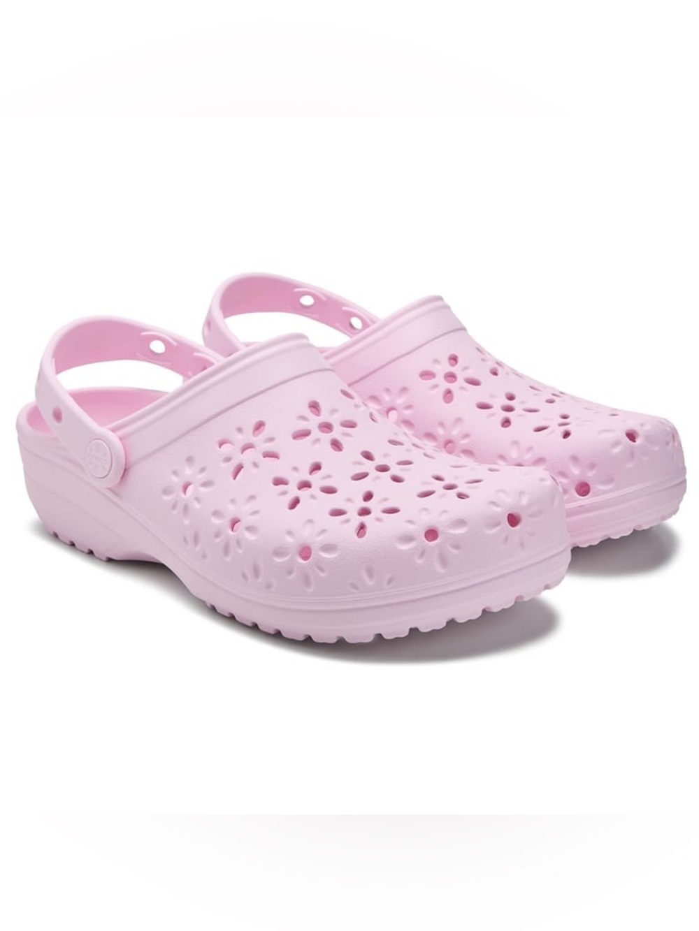 CROCS Classic Floral Clog in Pastel Pink